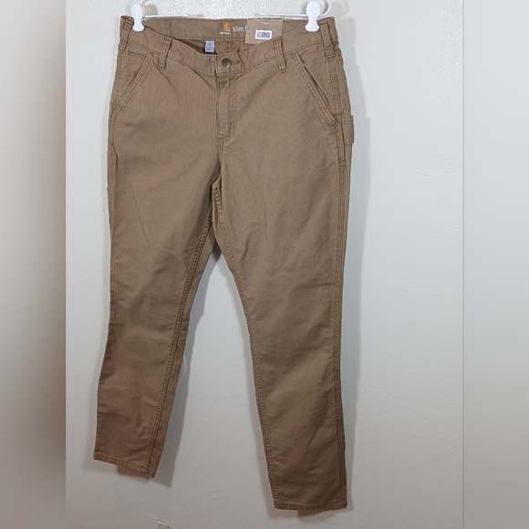 Carhartt Women's Crawford Slim Fit Pant 14 Regular in Yukon - Picture 2 of 12